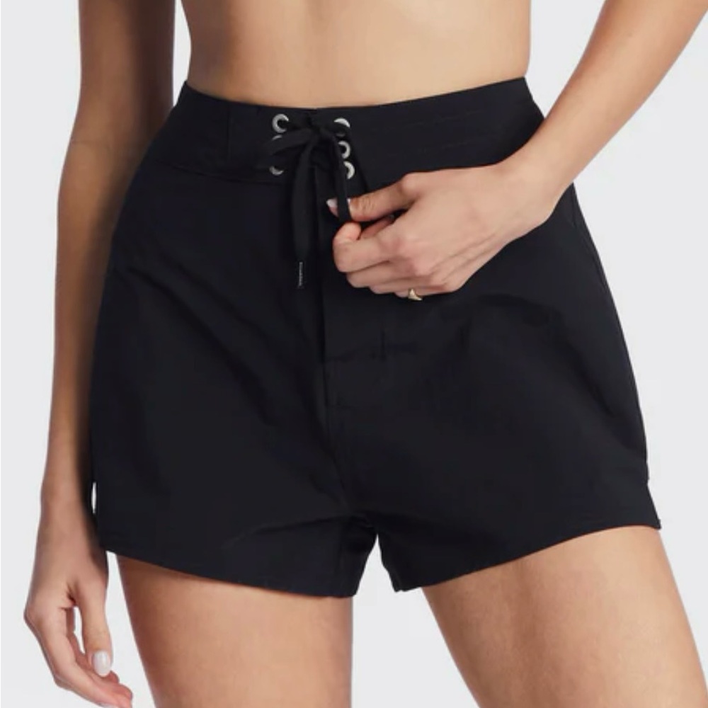 NWT. Womens Billabong Sol Searcher Fixed Waist Boardshorts. Black. Size 11.